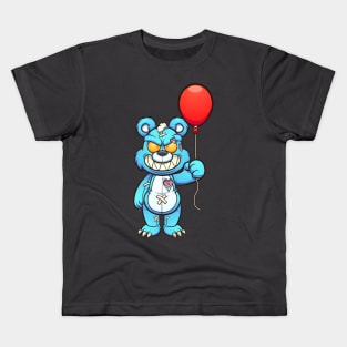 Evil Teddy bear with balloon Kids T-Shirt